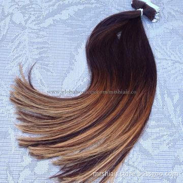 Ombre color tape weft hair, silky straight, AAAA Remy quality, T color, small order, 12 to 32 inches